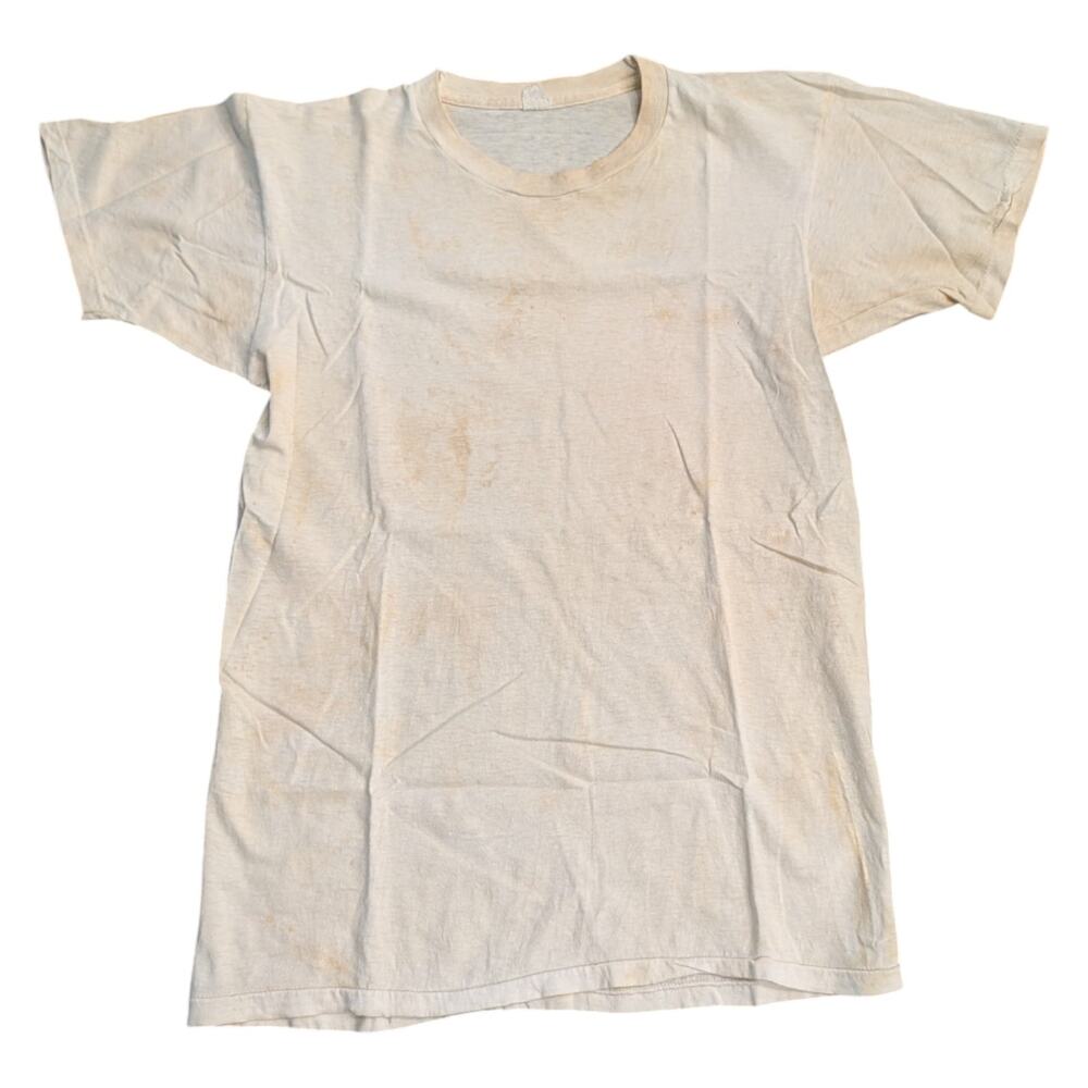 70s Fruit of the Loom Basic Round Neck Distressed Short Sleeve T-Shirt